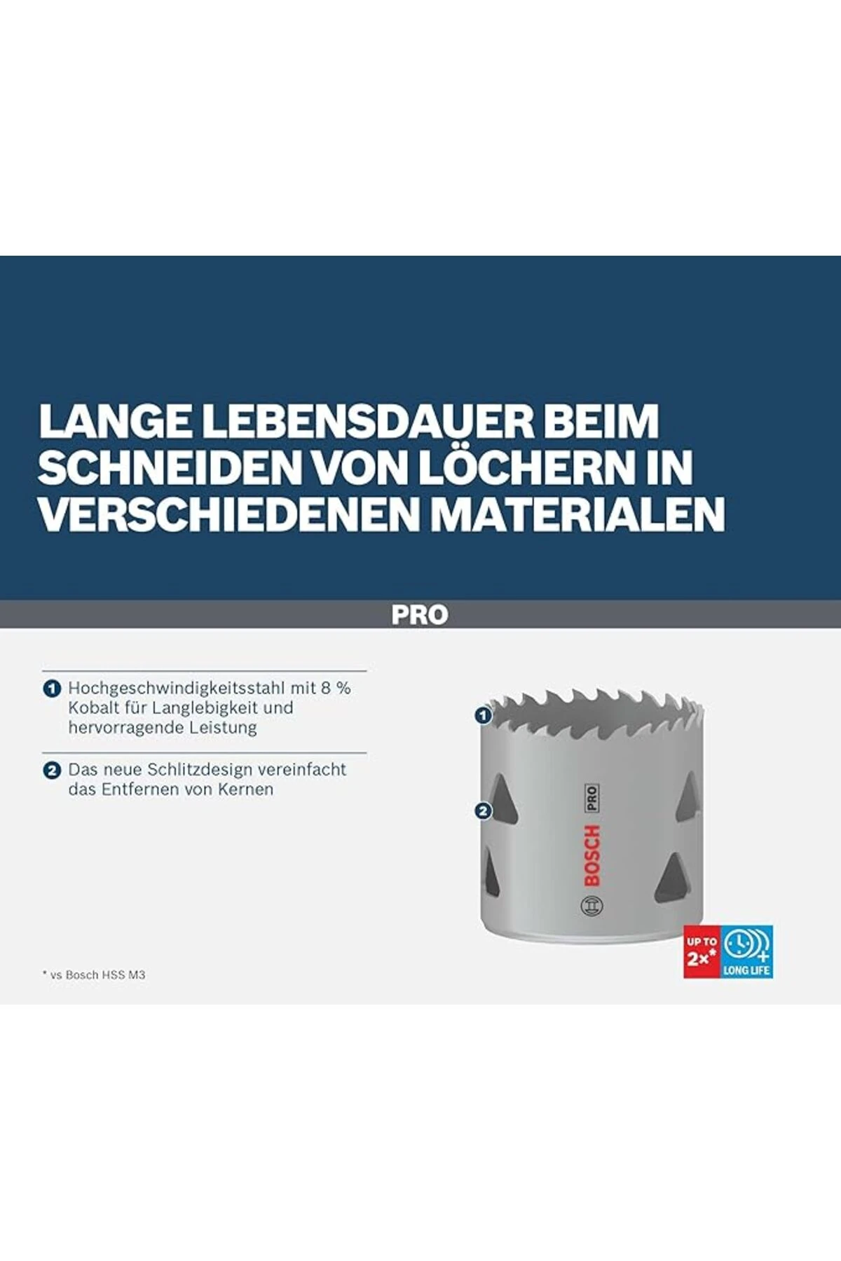 1 x PRO Multi Malzeme Delik Testeresi (Yumuşak Ahşap, Alçıpan Duvar için, Ø 79 mm, Profesyonel