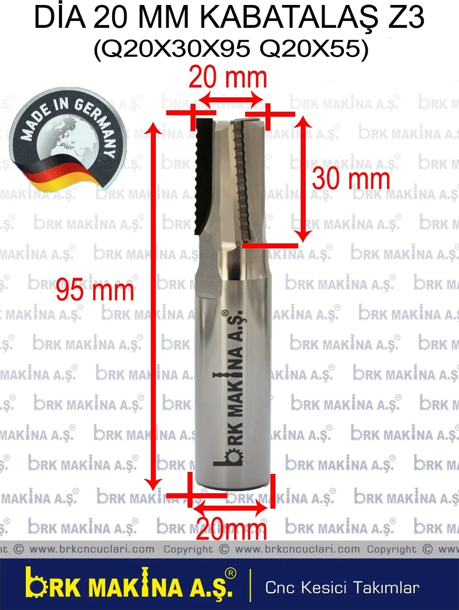 20 mm Dia Kabatalaş Freze Z3