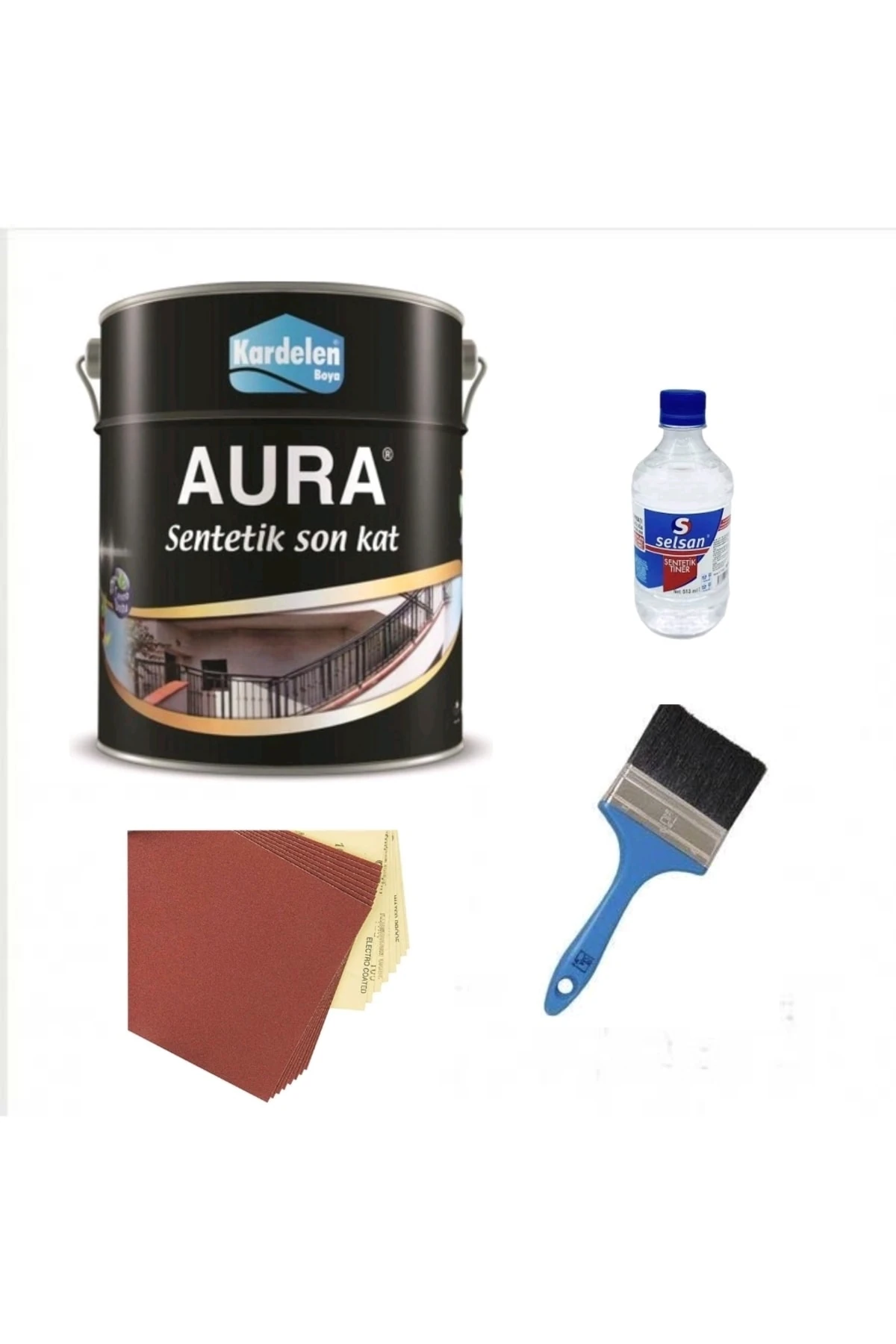 Kardelen Sentetik Siyah Yağlı(AHŞAP-DEMİR-METAL) Boya Seti