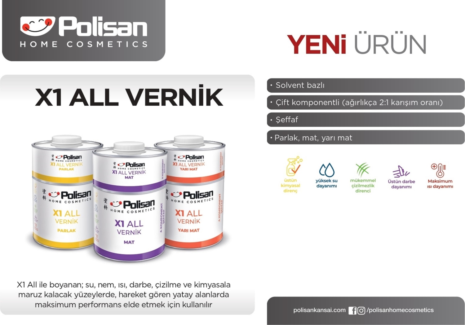 X1 All Vernik Şeffaf Parlak 600G