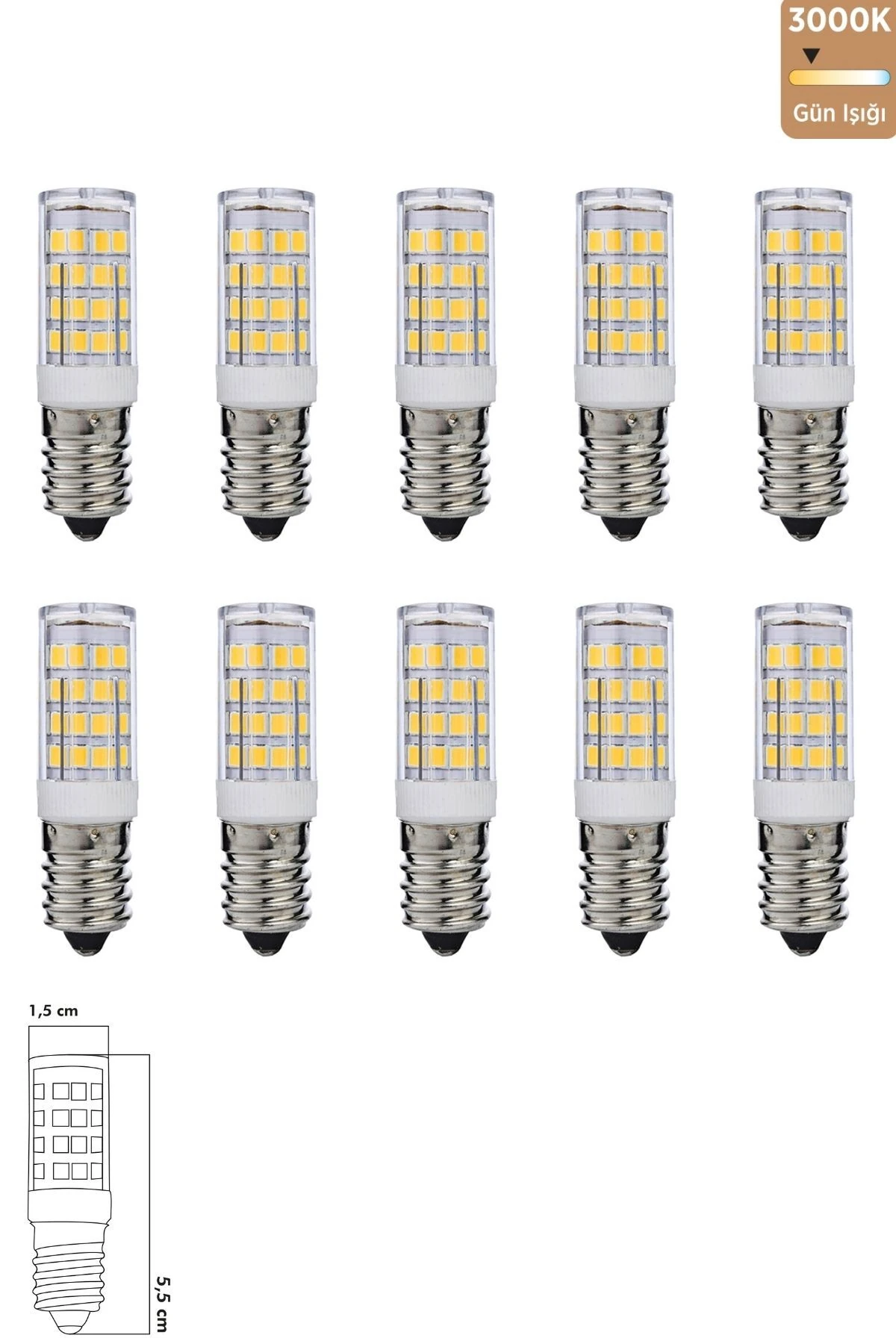 Led Ampul 5W 3000K E14 (Gün Işığı) ERD-217