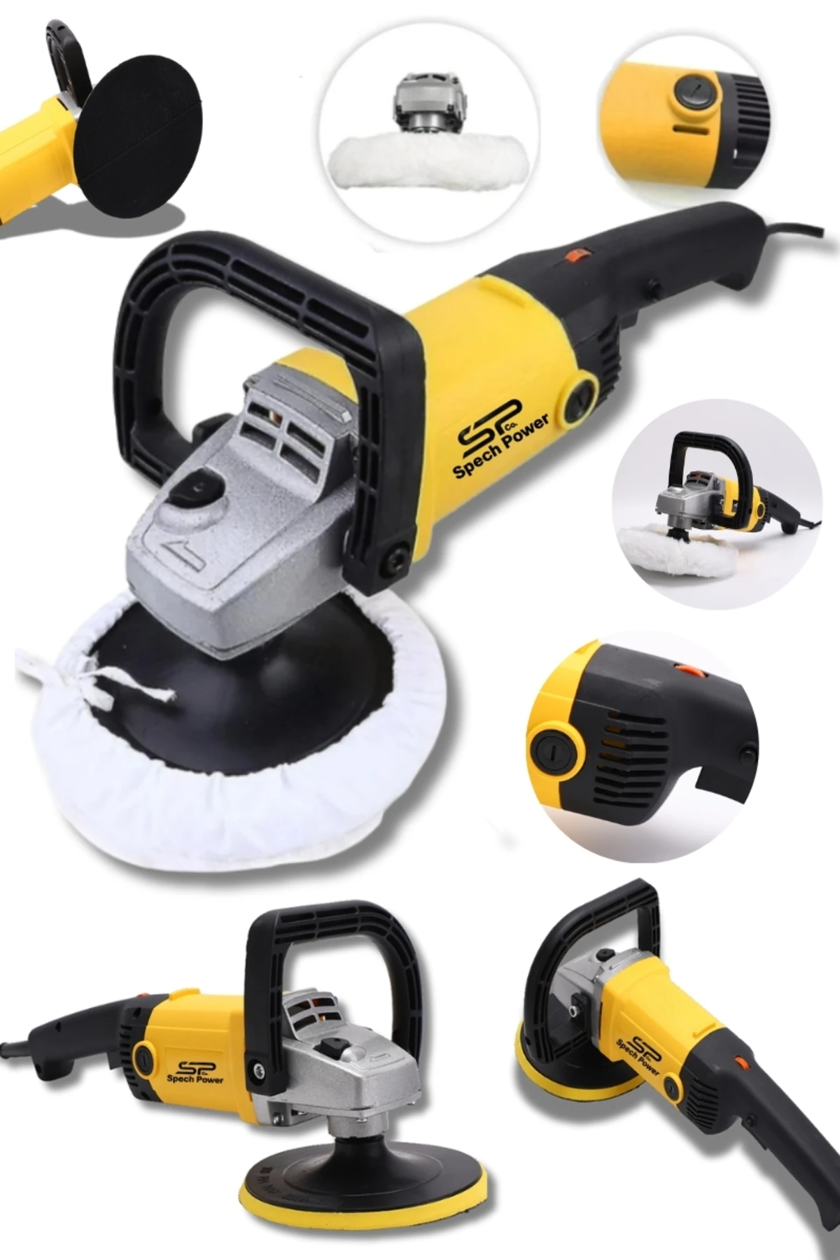 Polisaj Makinesi Profosyonel Yüzey Cilalama 6 Kademe Devir Ayarlı Zımpara Pasta Cila