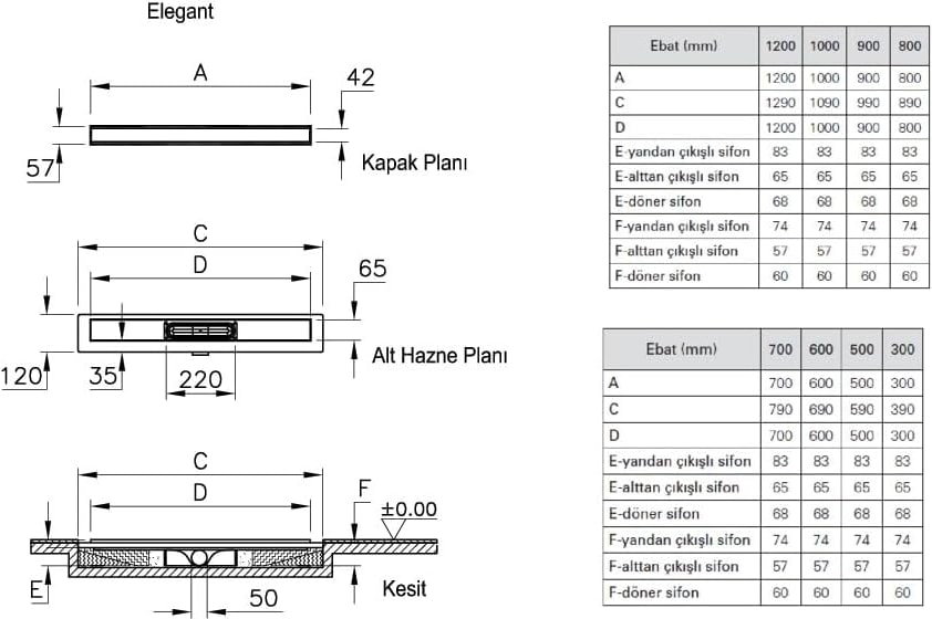 59980253000 DK100 080 Elegant Mat Yandan S H:60