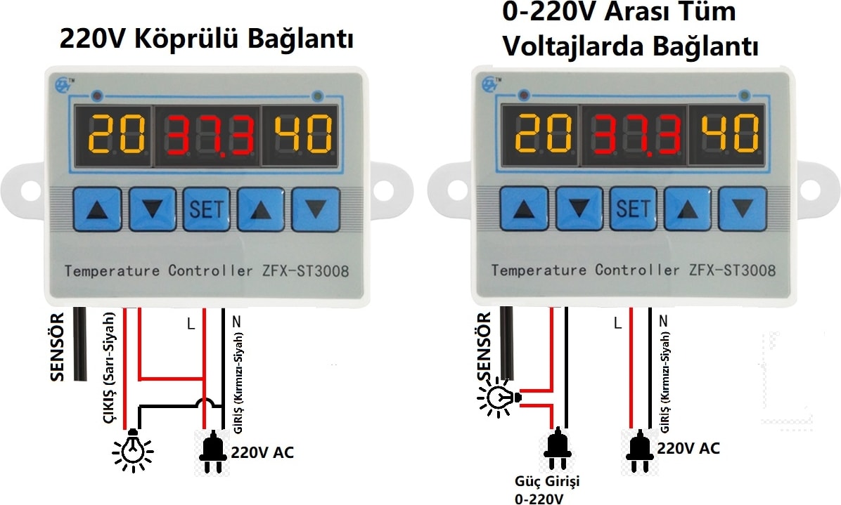 ST3008 220 V 10 A Termostat - Timer Kontrolörü