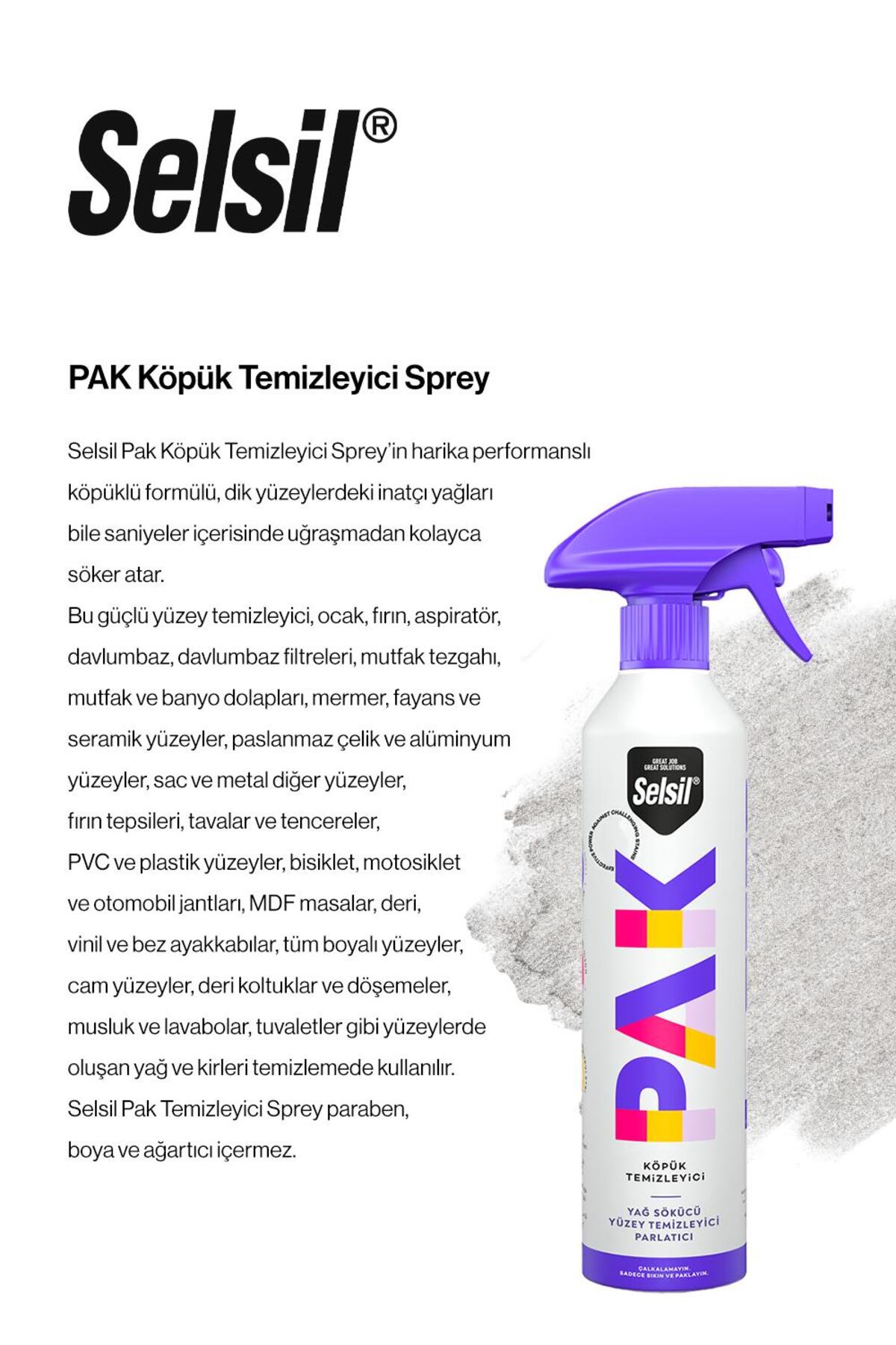 SELSİL 3'lü PAK Köpük Temizleyici Sprey 500 ml ve rosie pamuk