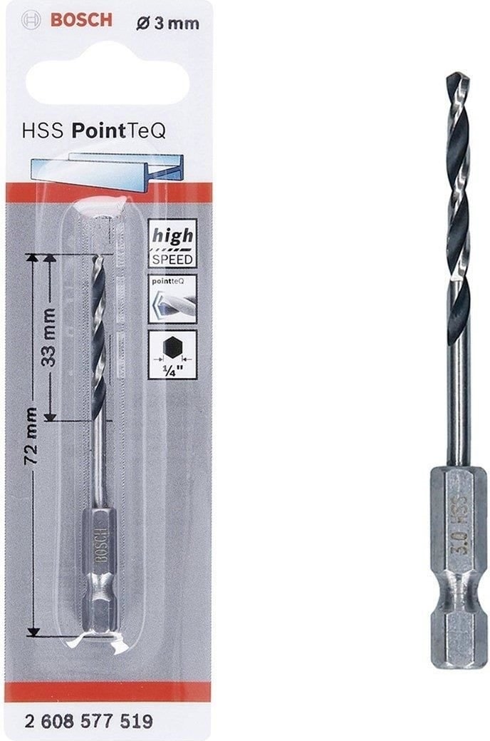 BOSCH Pointteq Altıgen Şaftlı Hss Matkap Ucu 3 mm