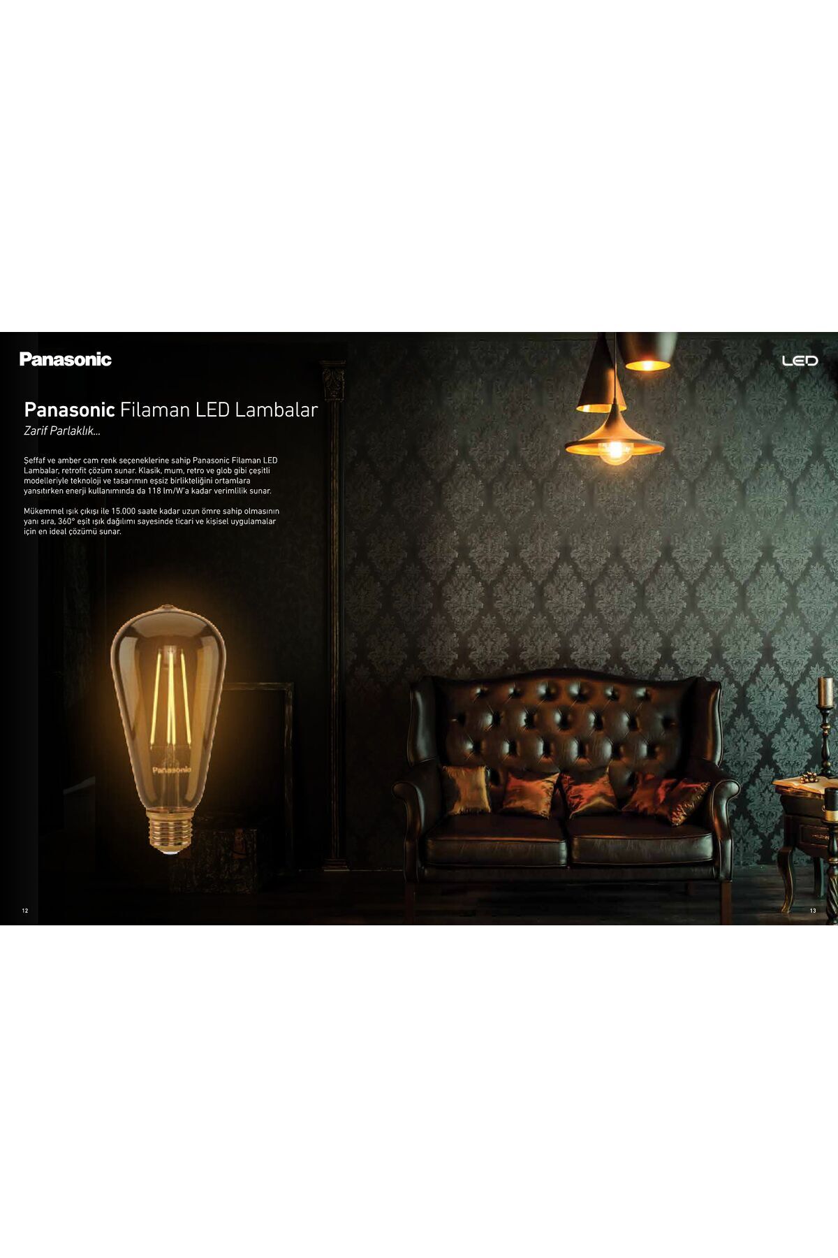 E27 Filaman Rustik Büyük Boy Ampül 630lm 2000k Gold Sıcak Sarı Işık 14*6.4 Cm