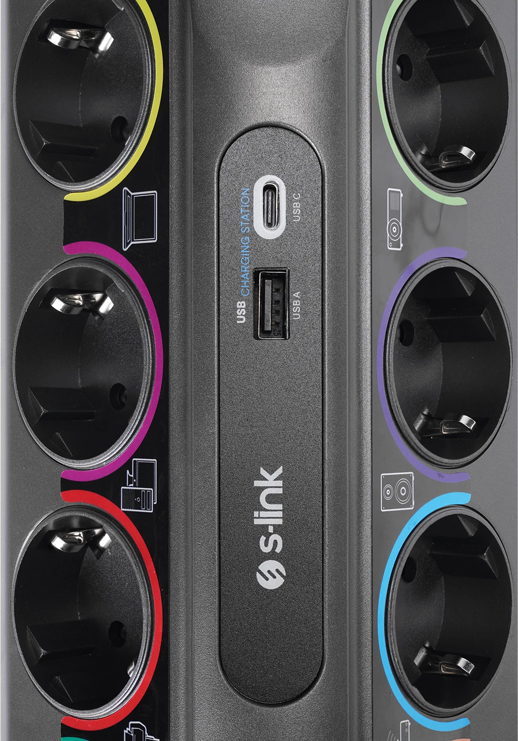 SP10AF 1.8M 1860 Joule 1.5mm 1 Usb 1 TypeC 2.1A/5V 16A 250V 3680W 10'lu Akım Korumalı Priz