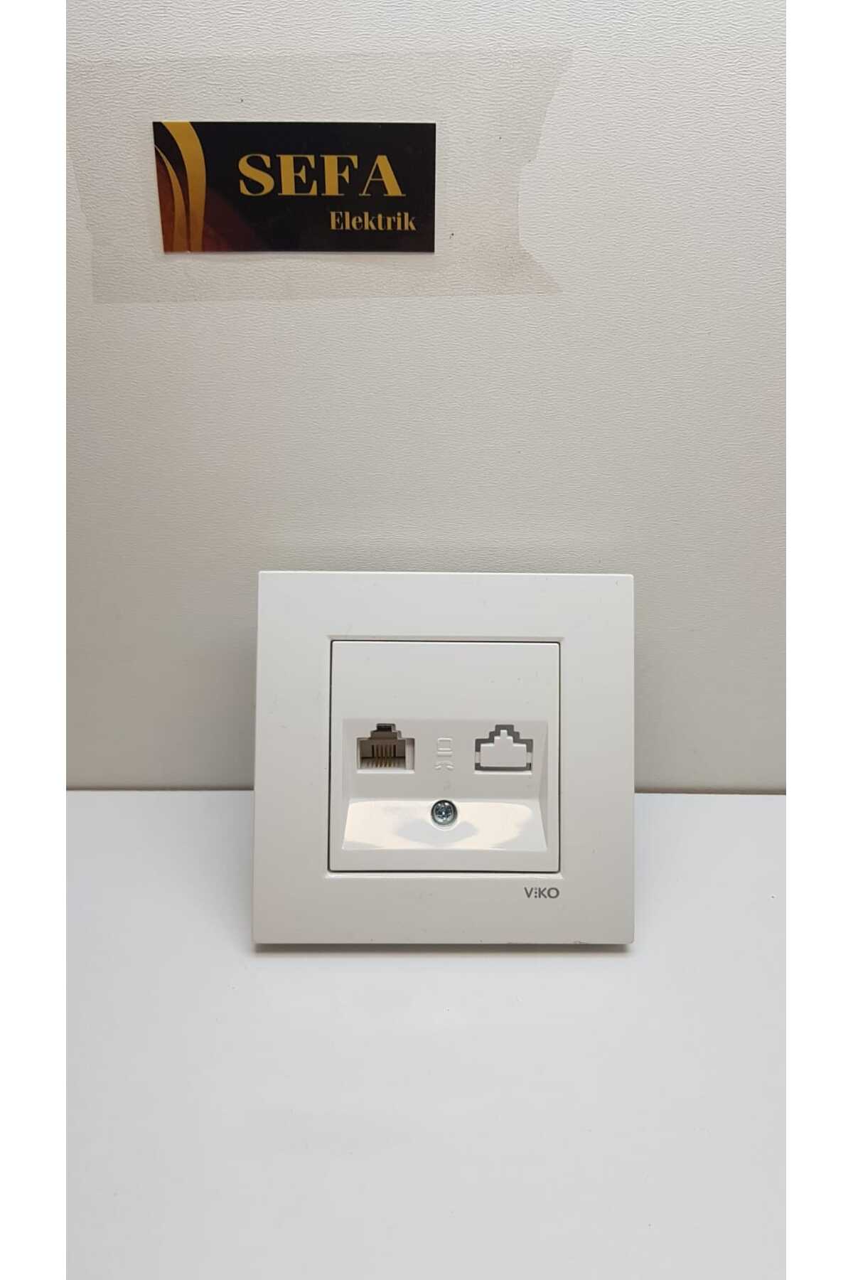 TELEFON PRİZİ NUMERİS ÇERÇEVELİ BEYAZ  KARRE SERİSİ