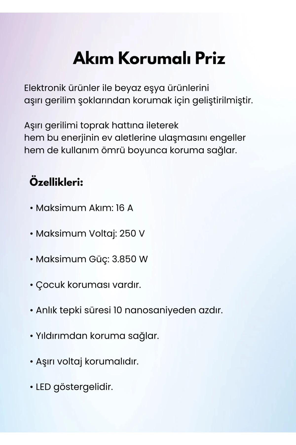 Akım Korumalı Priz-4 adet