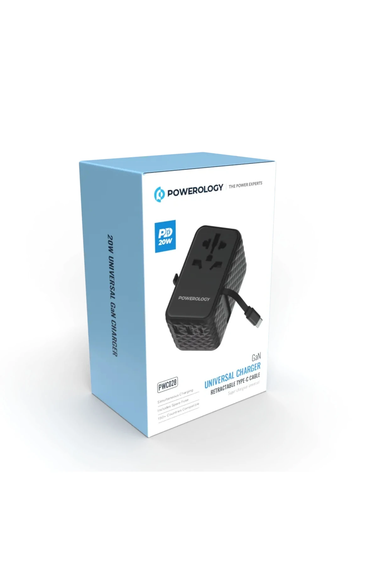 GaN Evrensel Seyahat Şarj Aleti Geri Çekilebilir Type-C Kablolu 2500W