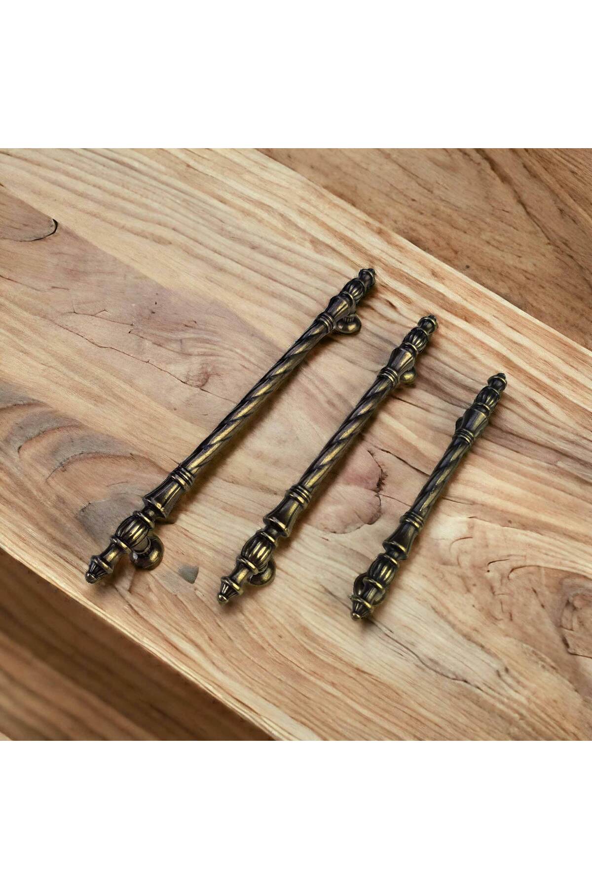 128 mm Burgu Serisi Antik Sarı Dolap ve Çekmece Kulpu, Metal Eskitme Dolap ve Çekmece Kulpları