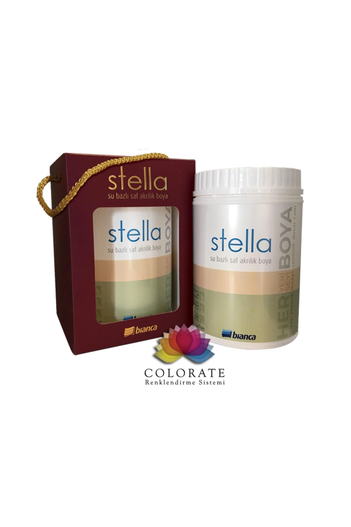 Stella Su Bazlı Saf Akrilik Boya 1 Lt Renk ( 0499 )