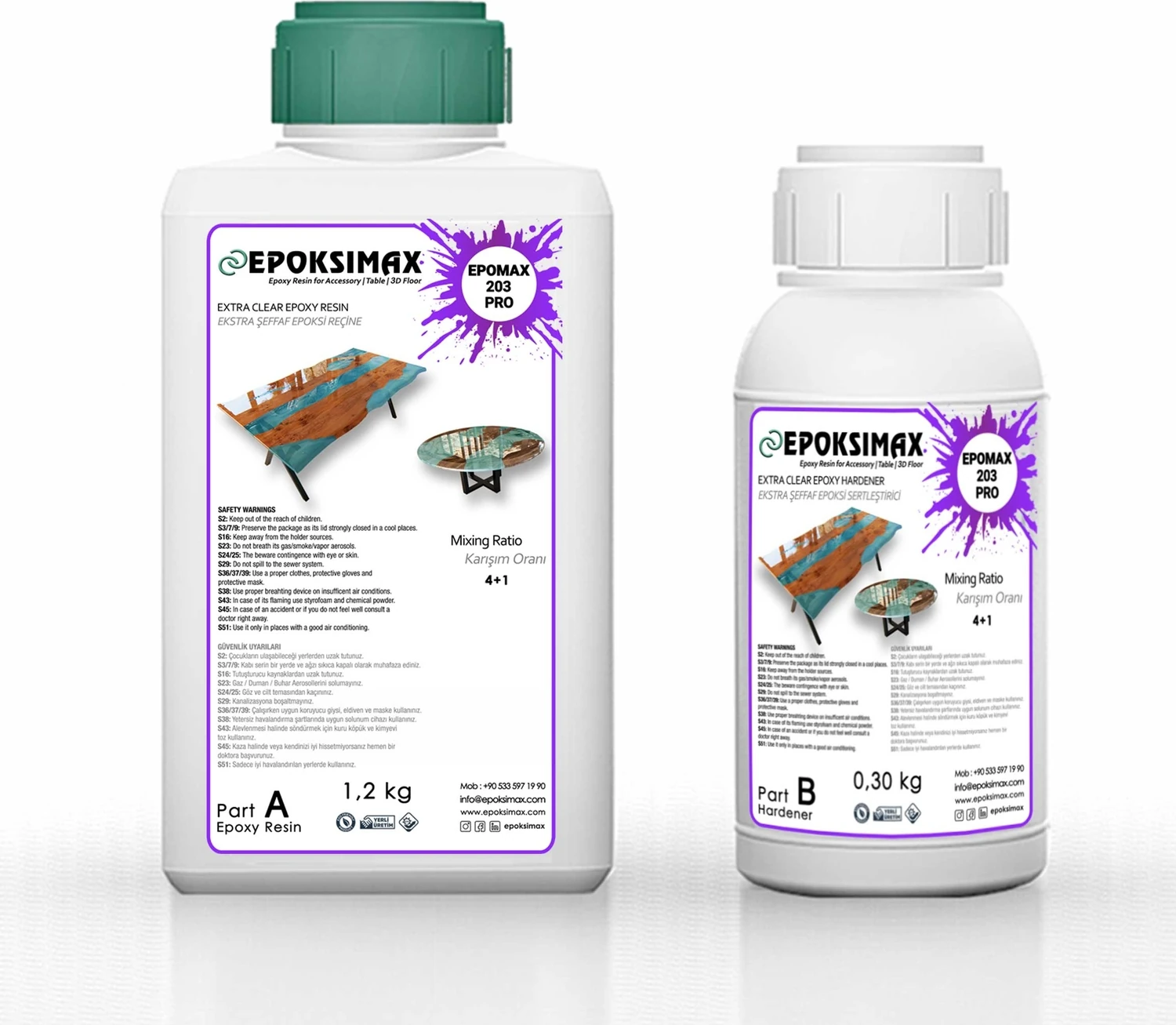 Masa ve Sehpa Için Epoksi Reçine 203 Pro 1,5 kg
