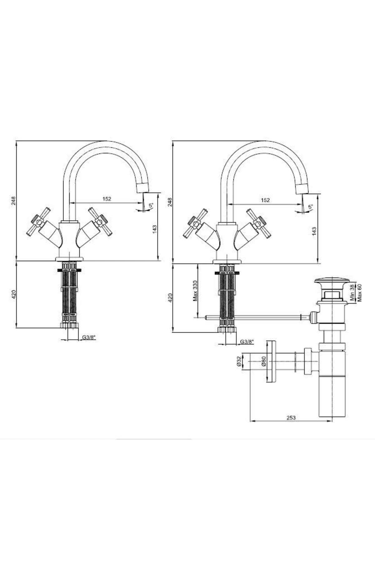 Quadrille Lavabo Bataryası- Altın 102808396