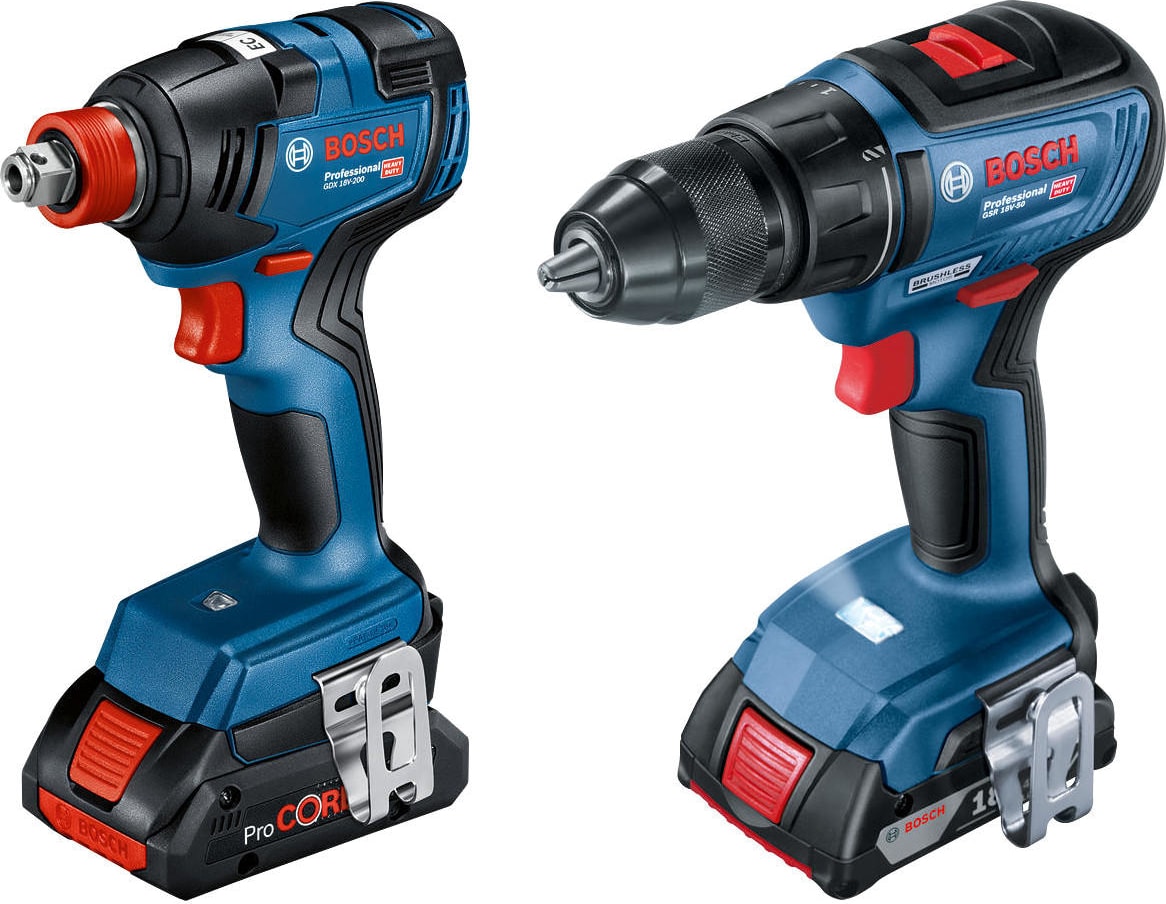 GSR 18V-50 Akülü Vidalama + GDX 18V-200 Akülü Somun Sıkma + 2x4.0Ah Akü + Akü Şarjı + L-Boxx Set