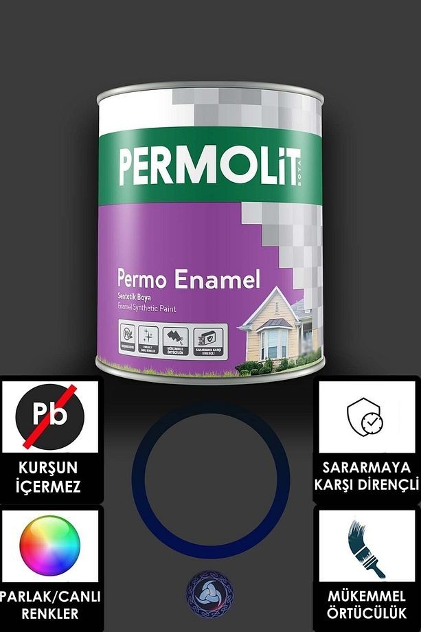 Permo Enamel Sentetik Yağlı Boya -alüminyum-ahşap-demir-metal- 0,250 L Siyah