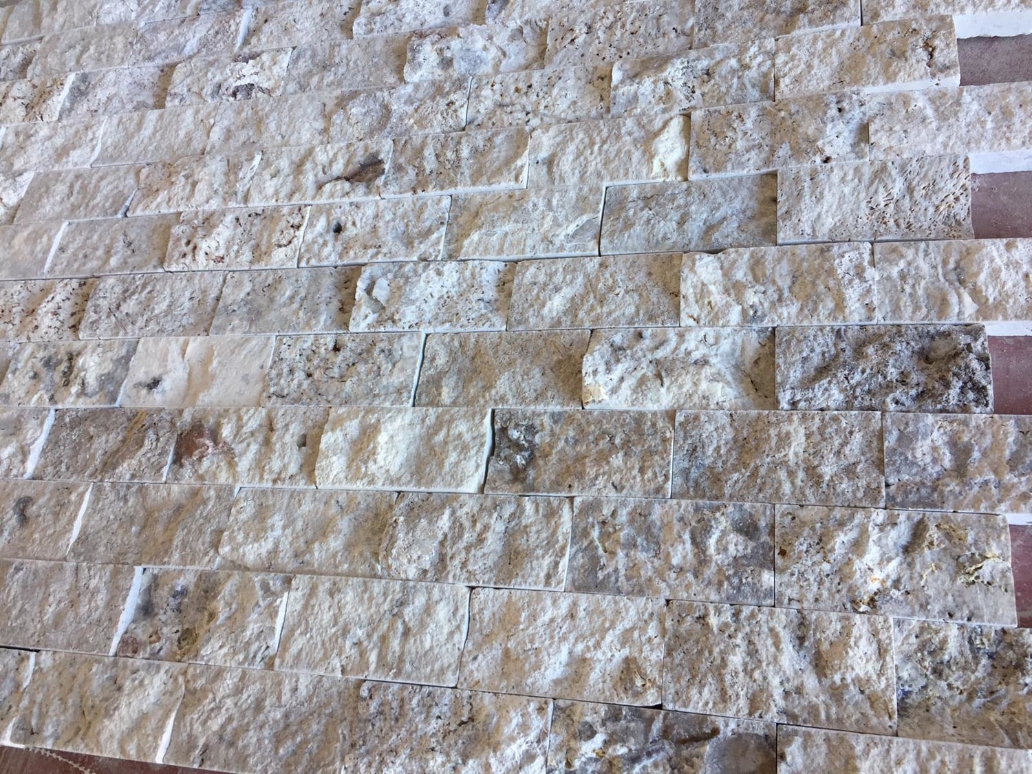 5X10Cm Latte Silver Doğal Taş Traverten Patlatma Mozaik Duvar Kaplaması