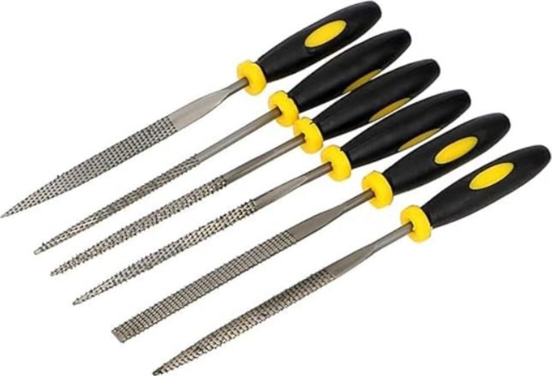 6 Parça Mini Eğe Seti Çelik Törpü Takımı Hobi Seti Düz Yuvarlak Üçgen Eğe Takımı