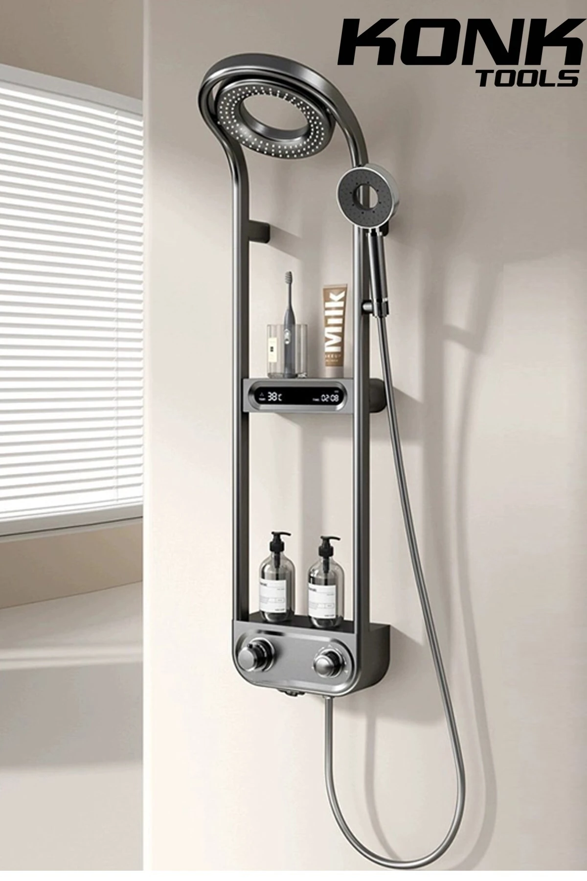 Dijital LED Ekranlı Robot Duş Seti Lüks Şelale ve Yağmur Duş Sistemi