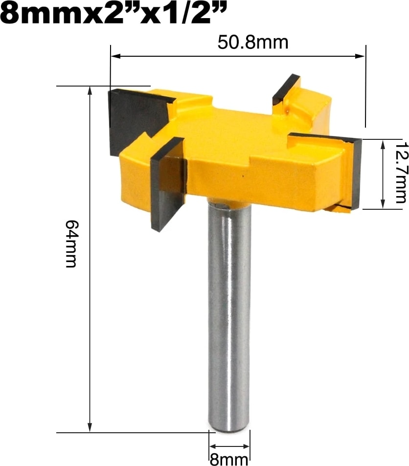 12.7X51X12.7MM Lavıe 1 Adet 4 Kenar T Tipi Planya Kesici Ağaç Işleme Aleti Freze Uçları Ahşap Endüstriyel Sınıf Freze Kesicisi Planya (Yurt Dışından)