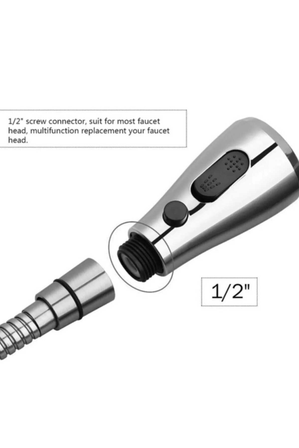 Karizma Lüx Endüstriyel Spiralli Mutfak Evye Bataryası El Duşu 3fonksiyonlu
