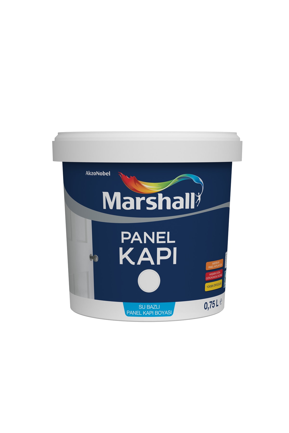 Silinebilir Su Bazlı Kokusuz Panel Kapı Boyası Deniz Kabuğu 0.75 L