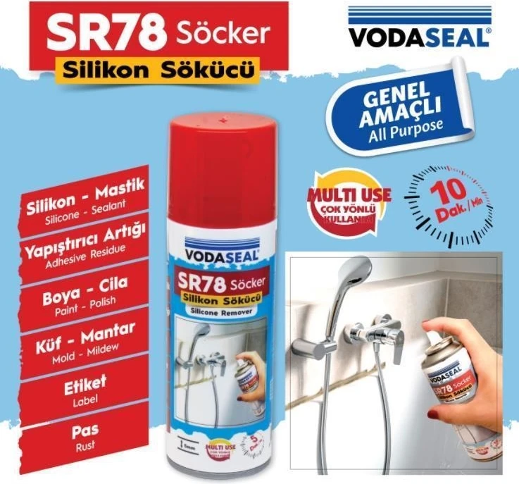 Leak Fix Su Sızdırmaz Sprey Şeffaf 396 gr + Silikon Boya Pas Sökücü SR78 200 ml