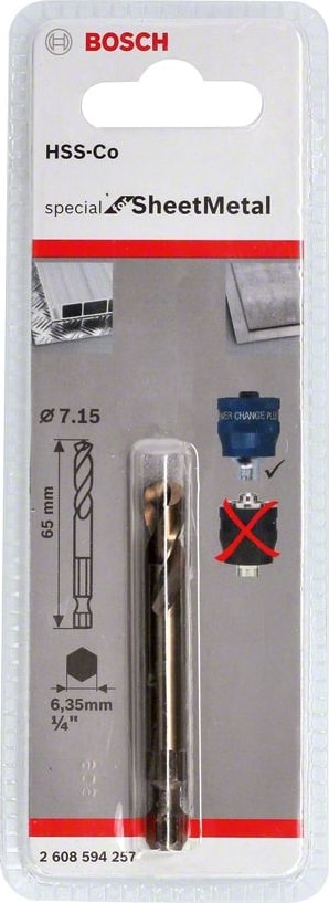 BOSCH - Power Change Plus Special Serisi Metal ve Inox Delik Açma Testereleri Için Merkezleme Ucu Hss-Co 65 mm