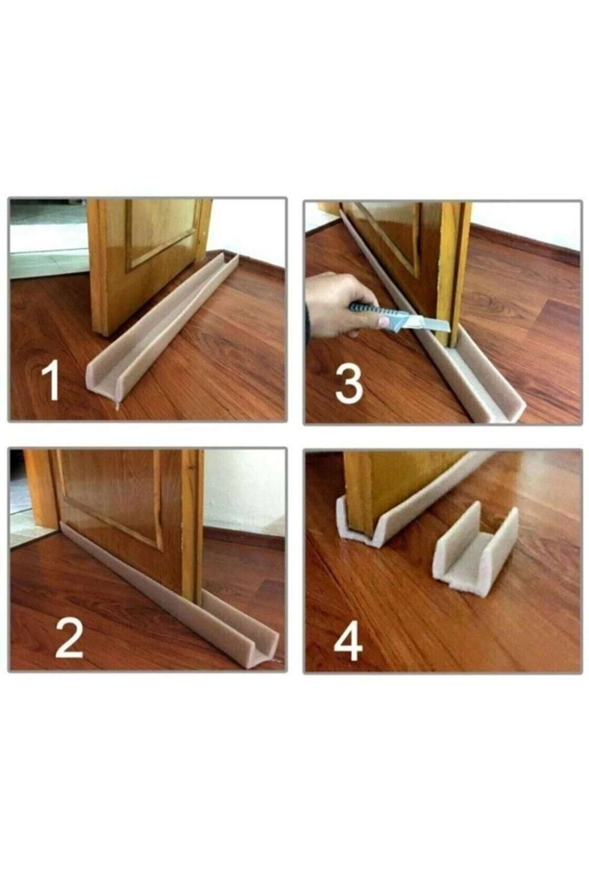 1 Adet Bej Geçmeli Kapı Altı Soğuk Hava Kesici Isı Yalıtım Izolasyon Süngeri