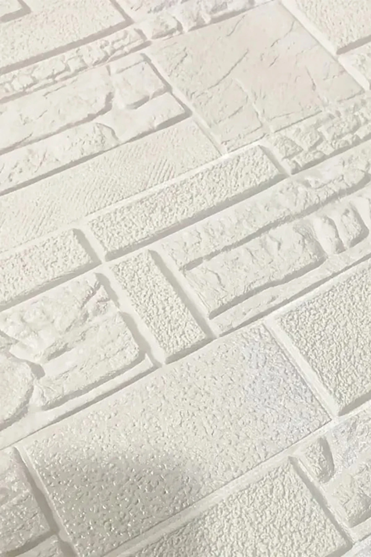 70x70cm 0,50M² Kendinden Yapışkanlı Beyaz Alaçatı Taş Ev Tuğla Kesme Taş Duvar Köpük