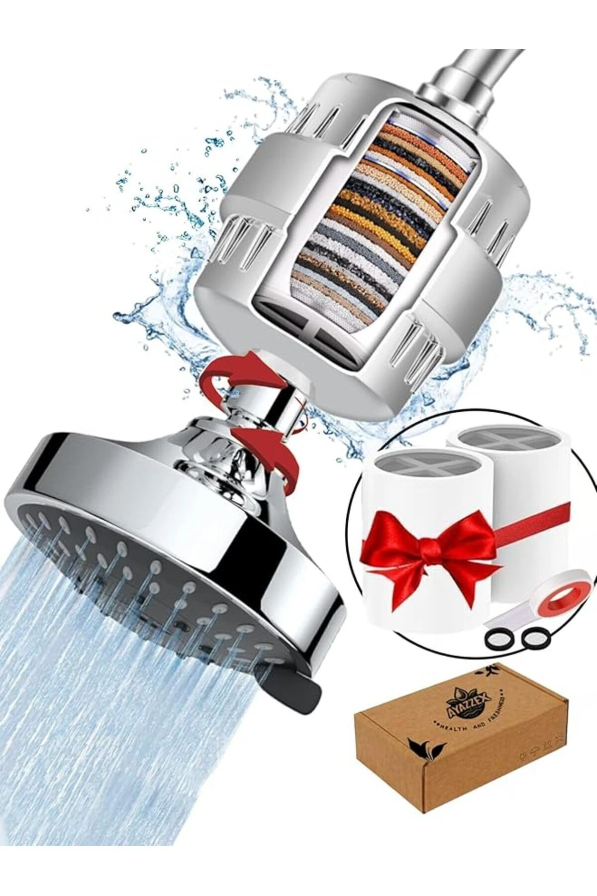 Filtreli Duş Başlığı 20 3 Kademeli Filtreli 5 Modlu Özel Filtreli Arındırıcı Duş Deneyimi