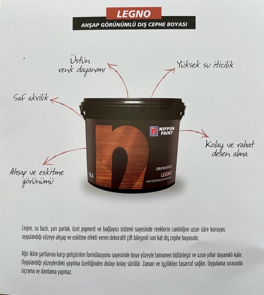 Paint Legno Ahşap Dokulu Dış Cephe Boyası 2,5 Litre