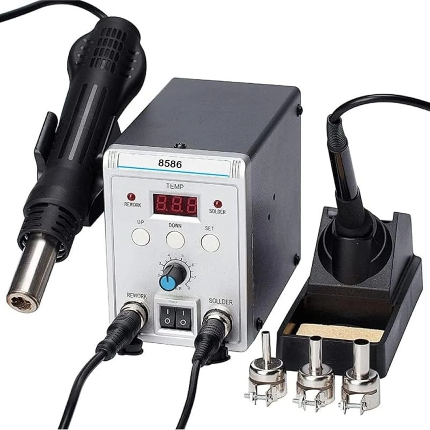 Hava Üflemeli 700W Havya Istasyonu 8586 2 In1 Lehim Makinesi ve Hava Tabancası