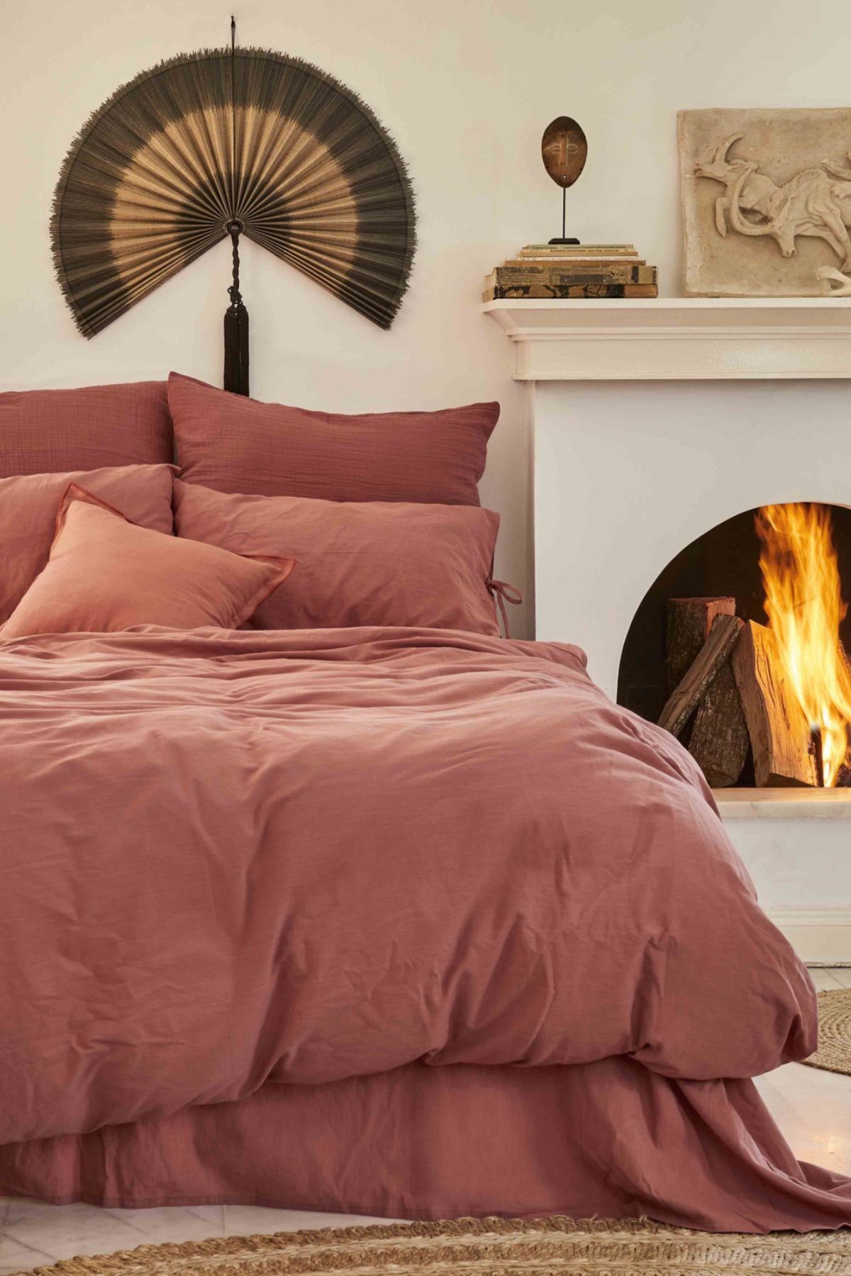 4 Element Ateş Terracotta %100 Pamuk Çift Kişilik Nevresim Takımı