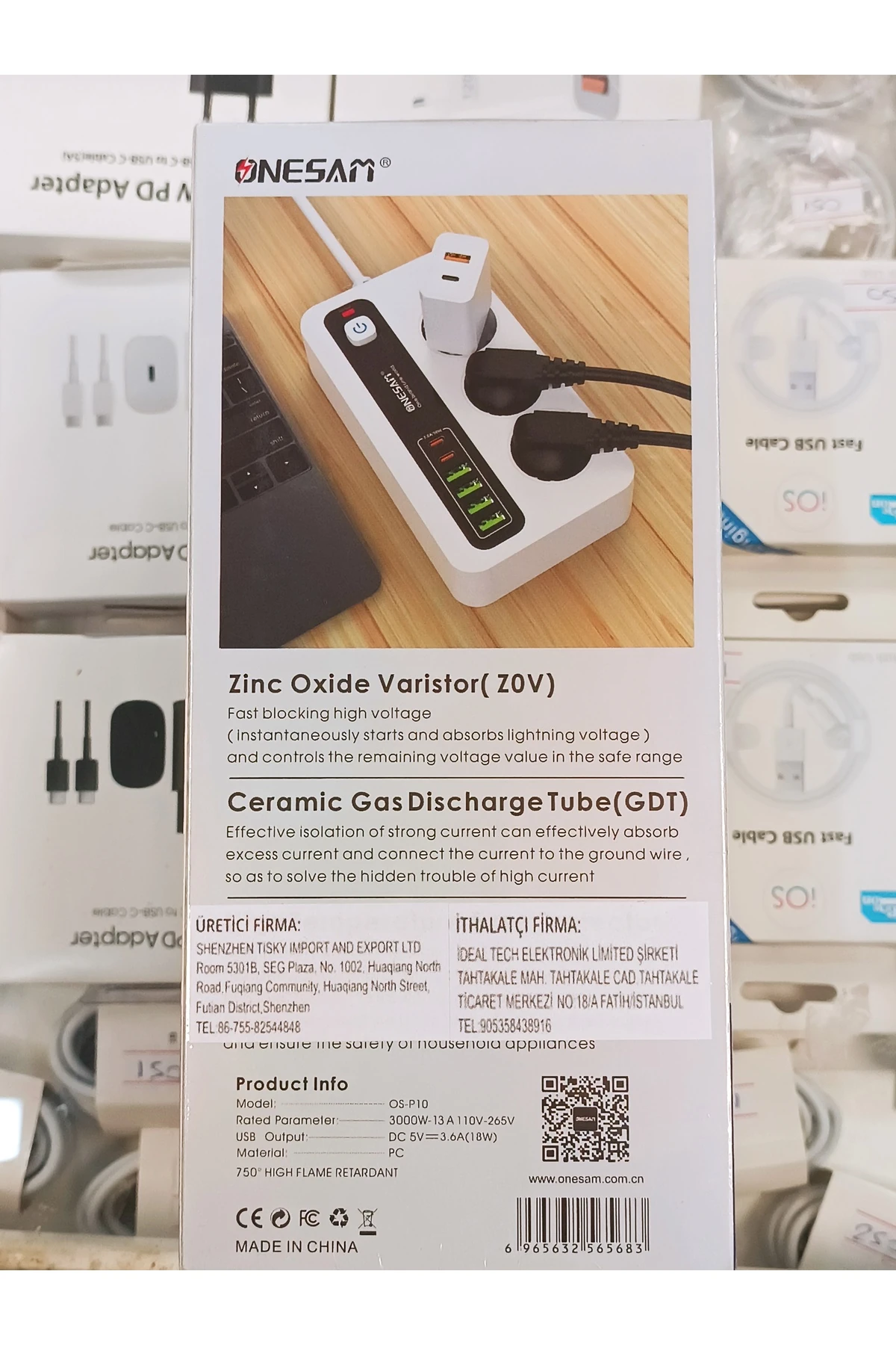 2 Type-c 3Usb ve 3 Çoklu Akıllı Priz