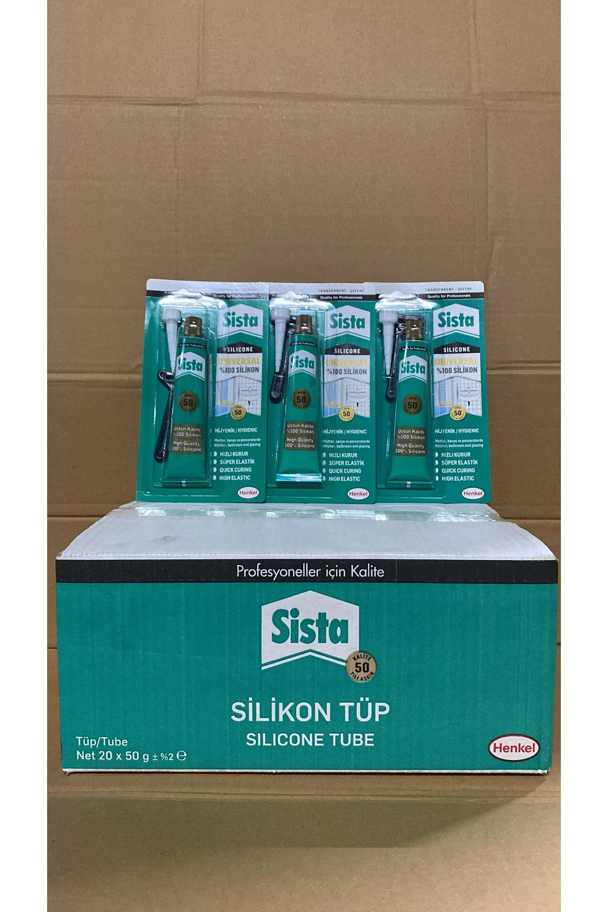 20'li Koli Sista Universal %100 Silikon Beyaz 50 gr