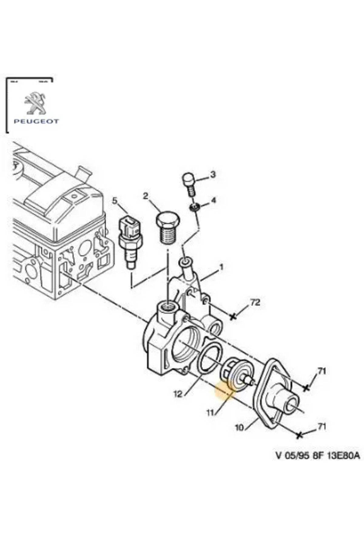 Su Çikis Kollektörü Partner PEUGEOT, CITROEN 1336.44