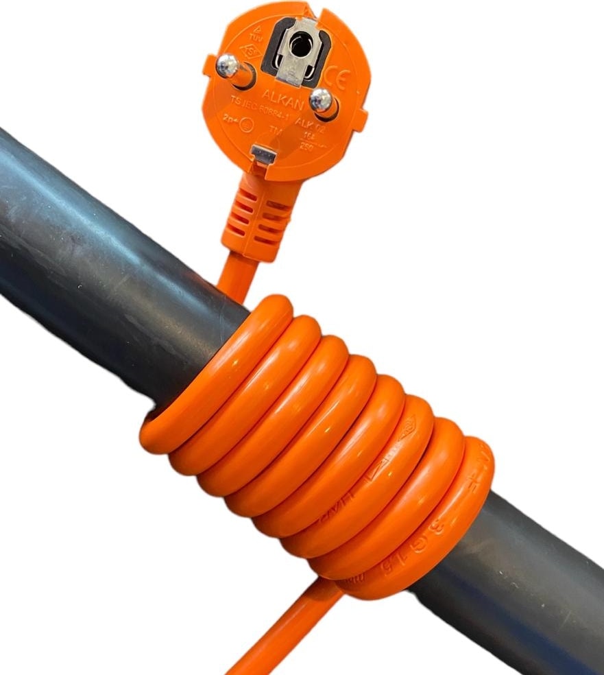 3G 1 mm² 2200W Profesyonel Uzatma Kablosu ( %100 Bakır ) Turuncu - 5 Metre