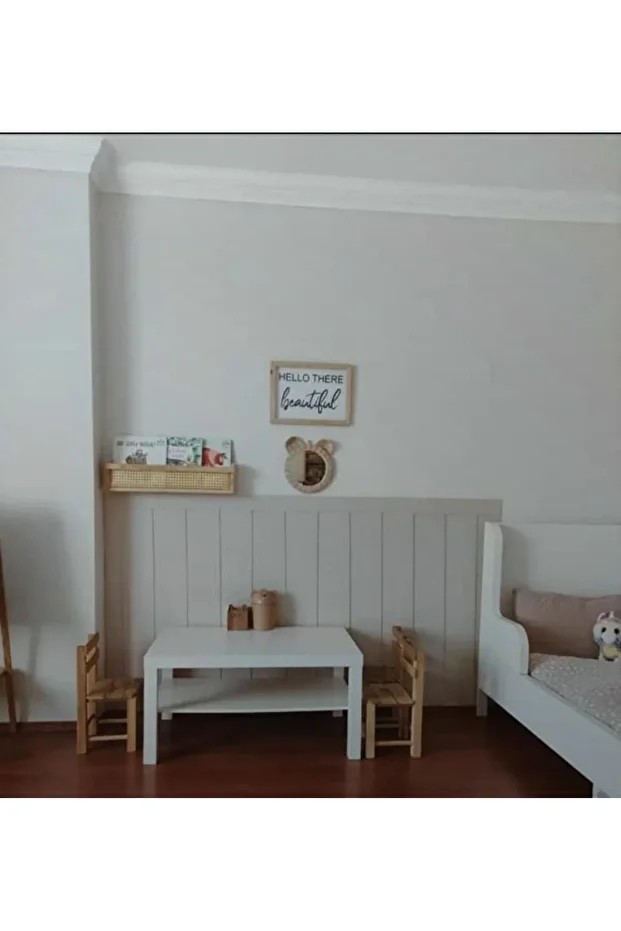 10 Adet  8x100 Cm Iskandinav Duvar Çıtası Ham Mdf Boyanabilir Çocuk Odası Dekorasyon Duvar Çıtası