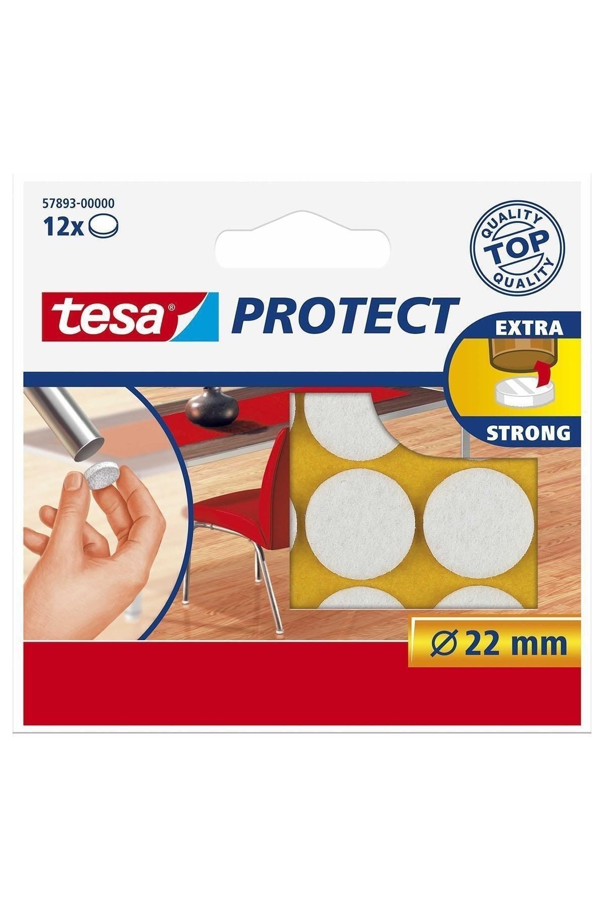 Protect Çizilmeye Karşı Koruma Sağlayan Daire Keçe Yuvarlak 22mm 12 Adet Beyaz