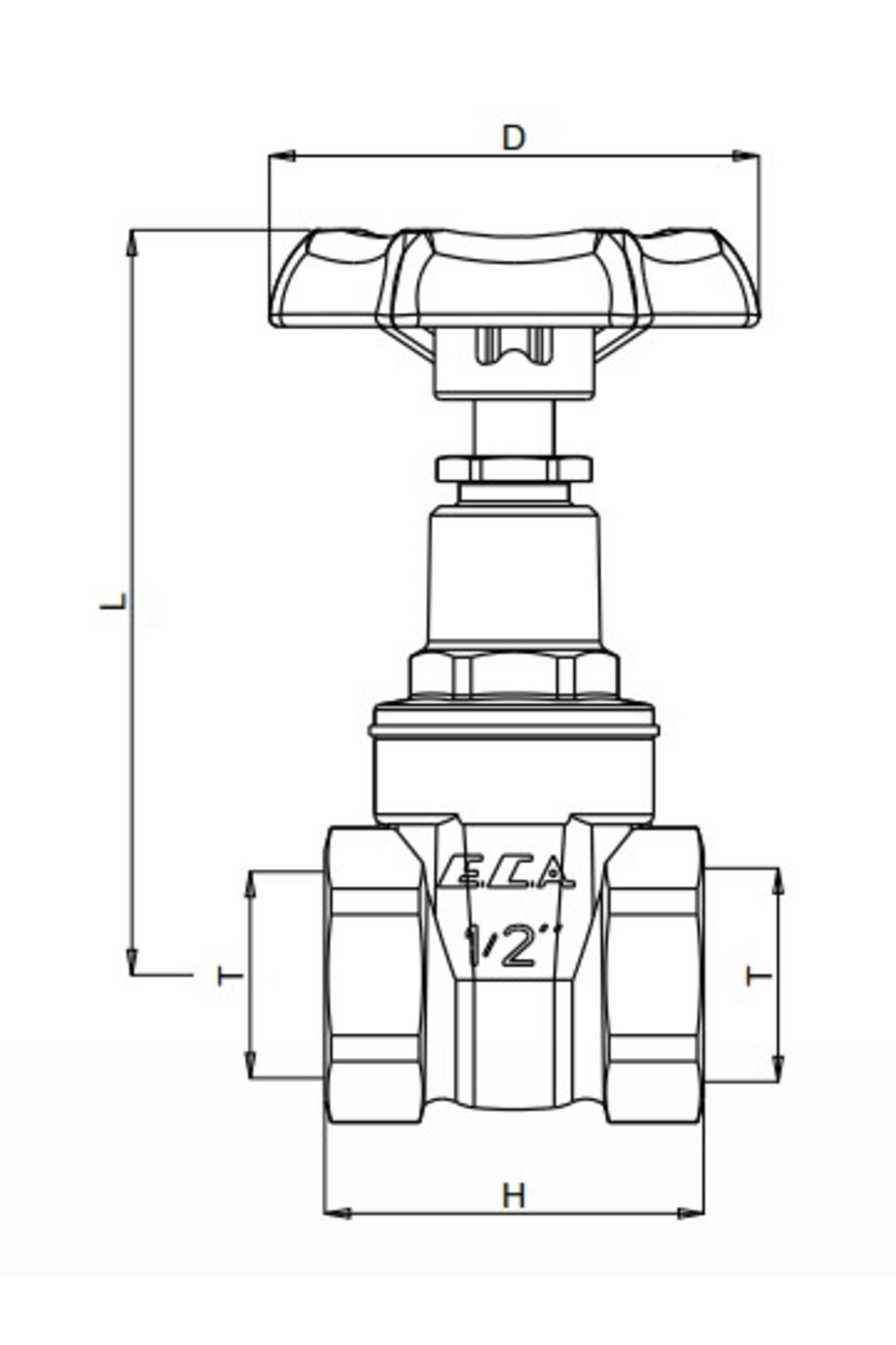 4 Adet ECA 1/2 Şiber Valf 601003001