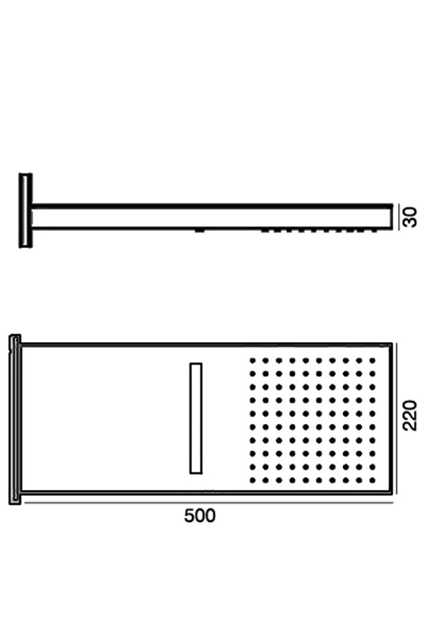 Ankastre Panel Tepe Duş Başlığı Şelale Ktd110