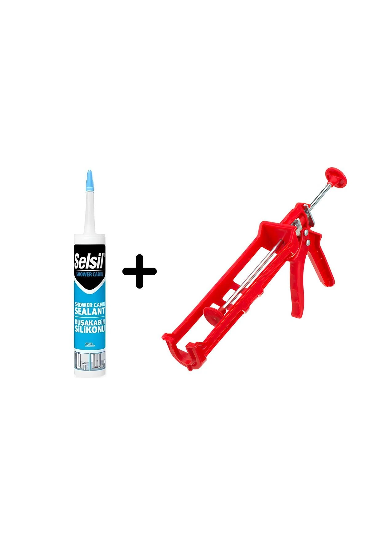 2xDuşakabin Silikon 280ml Beyaz + Silikon Tabancası Set - Suya Dayanıklı Sızdırmazlık