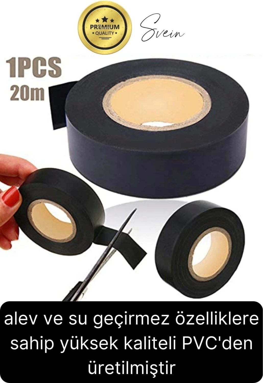 2 Ad. 20 mt Yalıtım Izole Pvc Elektrik Bandı Su Geçirmez Sızdırmaz Koruma Bant Siyah