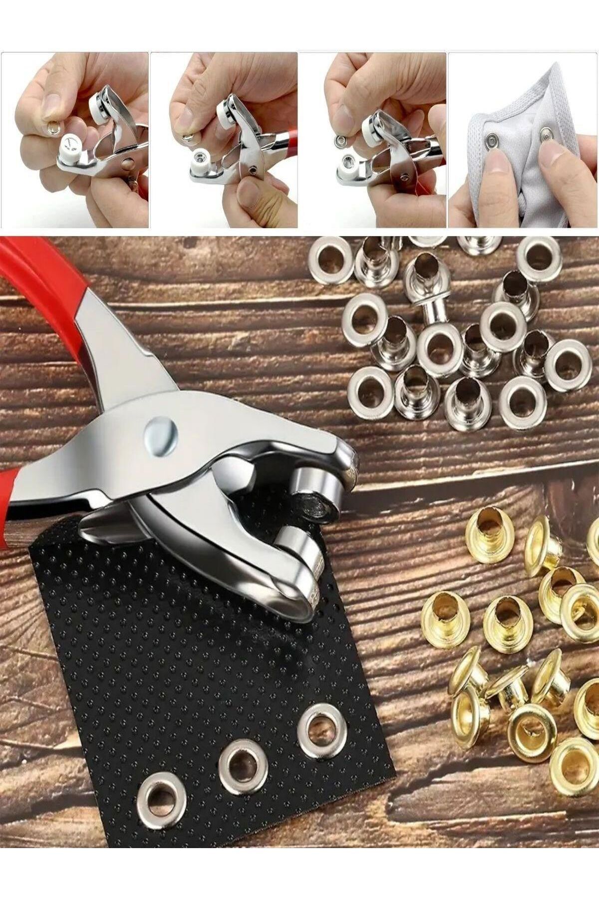 200 adet Paslanmaz Çelik Çıtçıt ve Pense Seti Metal Çıt Çıt Makinesi