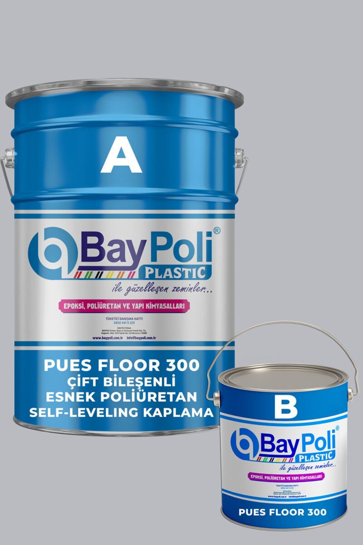 Pues Floor 300 Esnek Poliüretan Self-leviling Spor Zemin Kaplama 20kg - Ral 5000
