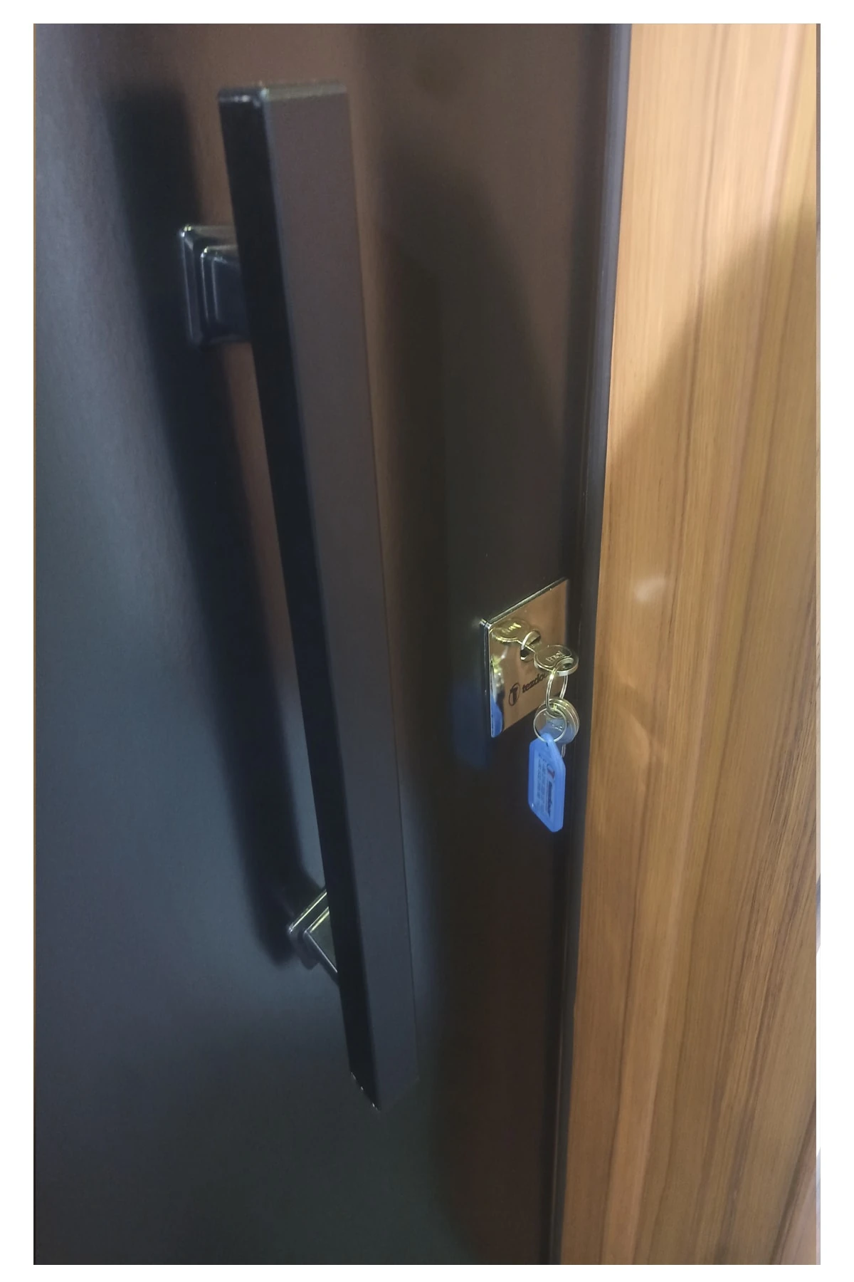 Celik Kapi, Ahşap Kaplama Kabartmalı Model Daire Kapısı