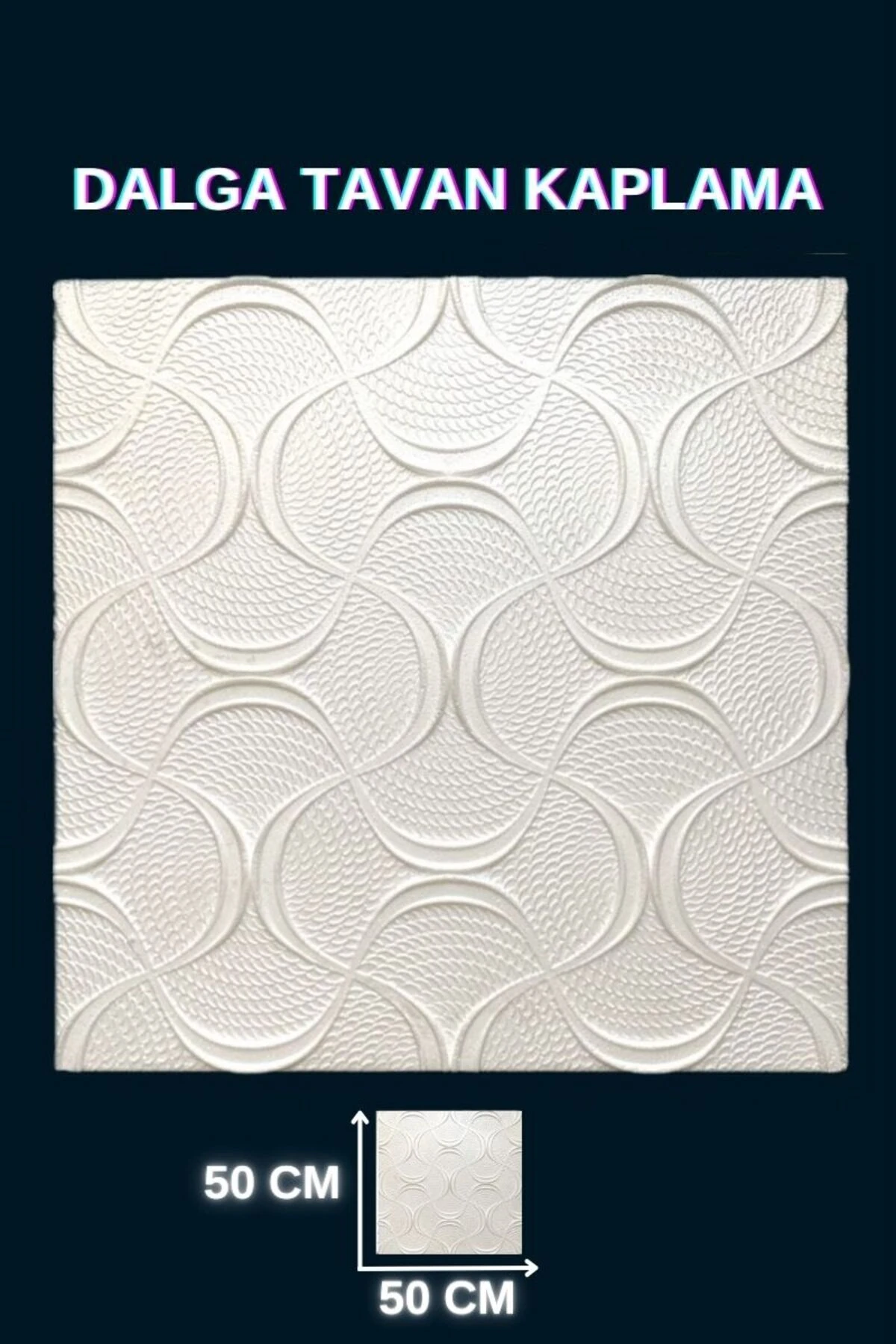 50x50 Stropiyer Tavan Kaplama Gkpç Dalga (6 ADET)
