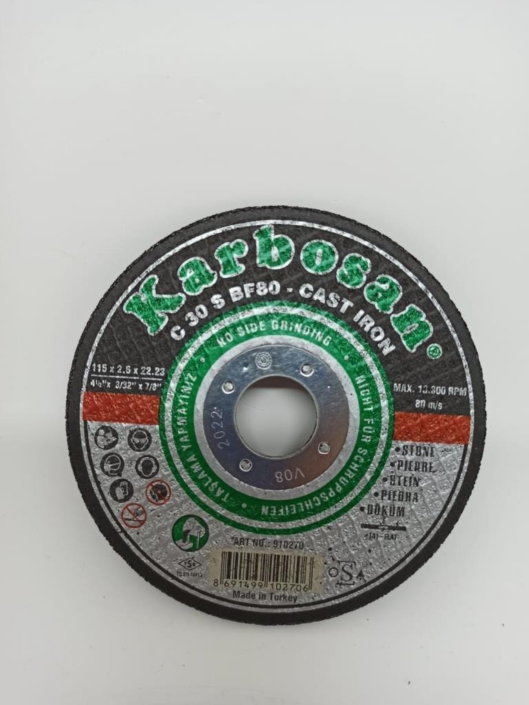 KARBOSAN 115 x 2.5 x 22.23 Sc Pik Döküm Kesme Diski 910270 (1 Adet)